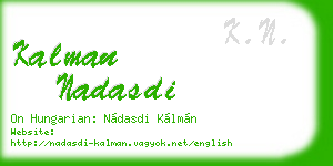 kalman nadasdi business card