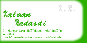kalman nadasdi business card